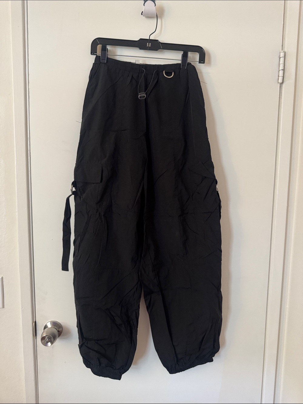 Women's Black Cargo Jogger Pants